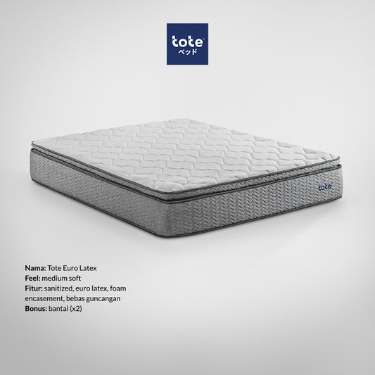 Tote Euro Latex™ Pillow Top Spring Bed / Vacuum Mattress / Kasur Box (Double Size)