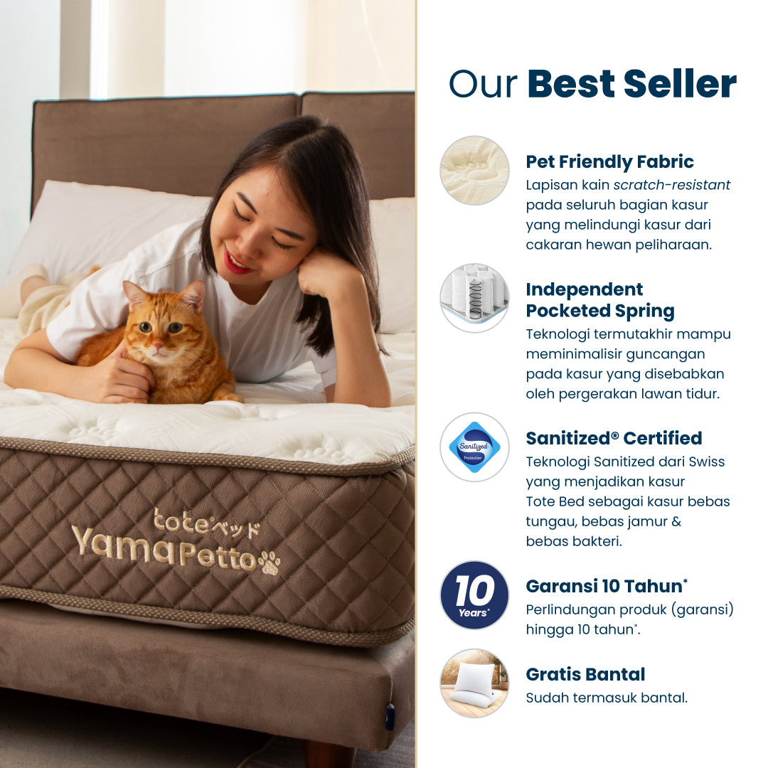 Tote Yama Petto | Kasur Pet Friendly Pocket Spring Bed