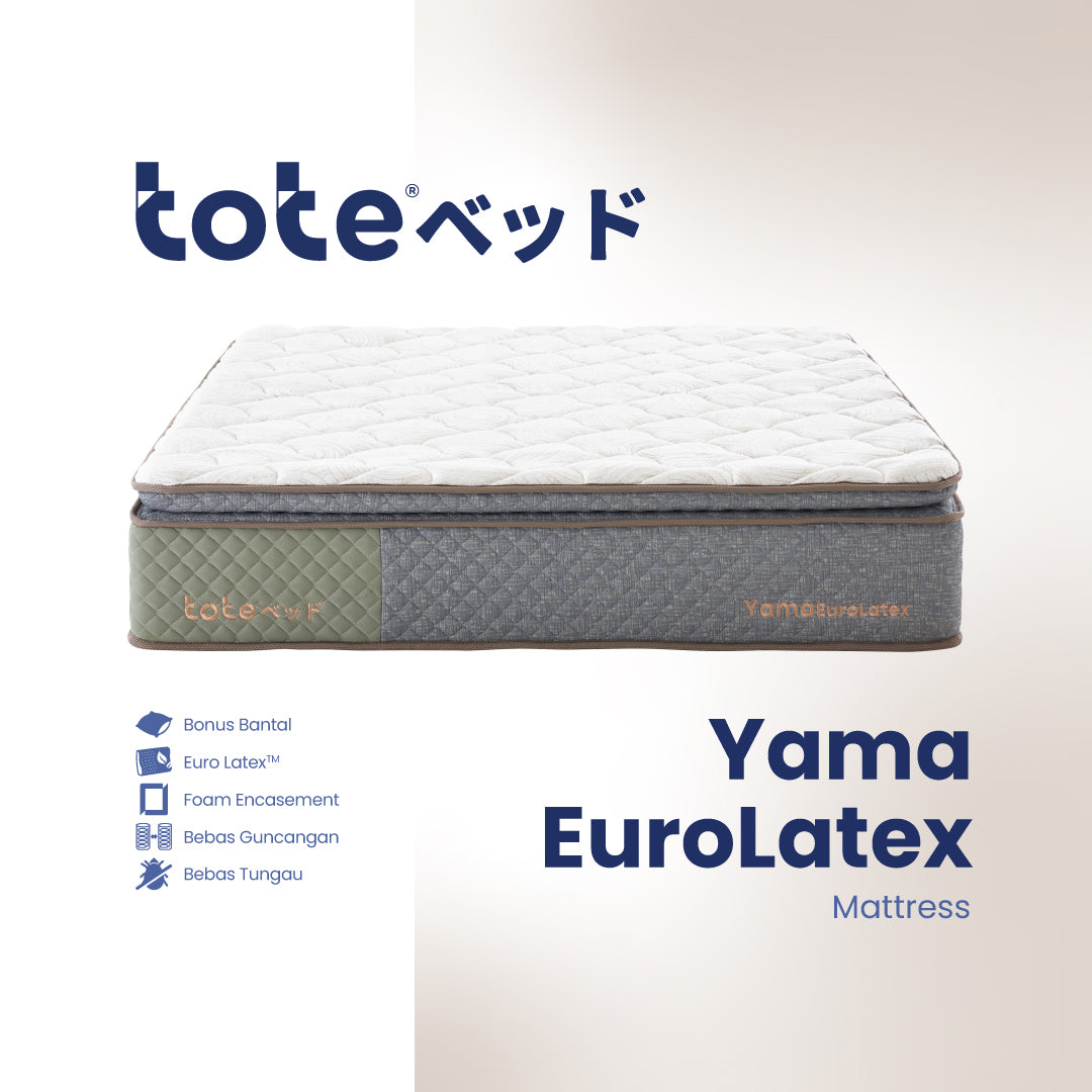Tote Yama Euro Latex | Kasur Pocket Spring Bed Vacuum Dalam Box (Single Size)